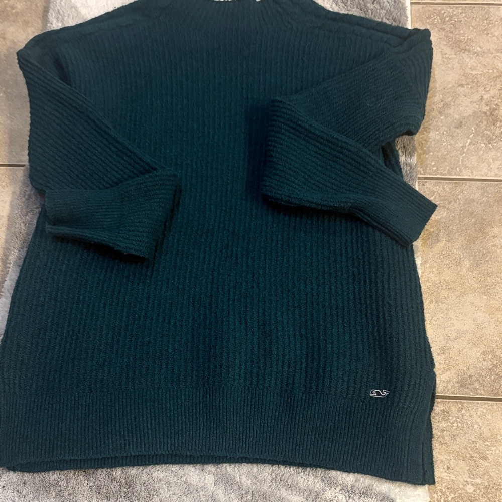 Vineyard Vines Women's Dark Teal Turtleneck Sweater